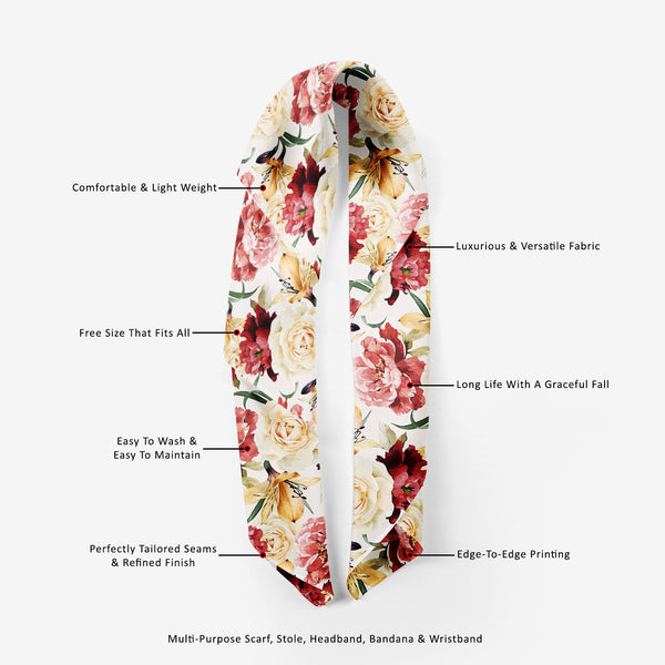 Roses Printed Scarf | Neckwear Balaclava | Girls & Women | Soft Poly Fabric-Scarfs Basic--IC 5007667 IC 5007667, Abstract Expressionism, Abstracts, Ancient, Art and Paintings, Black and White, Botanical, Fashion, Floral, Flowers, Historical, Illustrations, Medieval, Nature, Paintings, Patterns, Scenic, Semi Abstract, Signs, Signs and Symbols, Vintage, Watercolour, White, roses, printed, scarf, neckwear, balaclava, girls, women, soft, poly, fabric, pattern, flower, watercolor, rose, peony, seamless, romantic