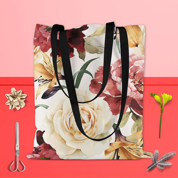 Roses D2 Tote Bag Shoulder Purse | Multipurpose-Tote Bags Basic-TOT_FB_BS-IC 5007667 IC 5007667, Abstract Expressionism, Abstracts, Ancient, Art and Paintings, Black and White, Botanical, Fashion, Floral, Flowers, Historical, Illustrations, Medieval, Nature, Paintings, Patterns, Scenic, Semi Abstract, Signs, Signs and Symbols, Vintage, Watercolour, White, roses, d2, tote, bag, shoulder, purse, cotton, canvas, fabric, multipurpose, pattern, flower, watercolor, rose, peony, seamless, romantic, design, backgro