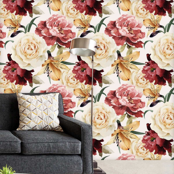 Roses D2 Wallpaper Roll-Wallpapers Peel & Stick-WAL_PA-IC 5007667 IC 5007667, Abstract Expressionism, Abstracts, Ancient, Art and Paintings, Black and White, Botanical, Fashion, Floral, Flowers, Historical, Illustrations, Medieval, Nature, Paintings, Patterns, Scenic, Semi Abstract, Signs, Signs and Symbols, Vintage, Watercolour, White, roses, d2, peel, stick, vinyl, wallpaper, roll, non-pvc, self-adhesive, eco-friendly, water-repellent, scratch-resistant, pattern, flower, watercolor, rose, peony, seamless,