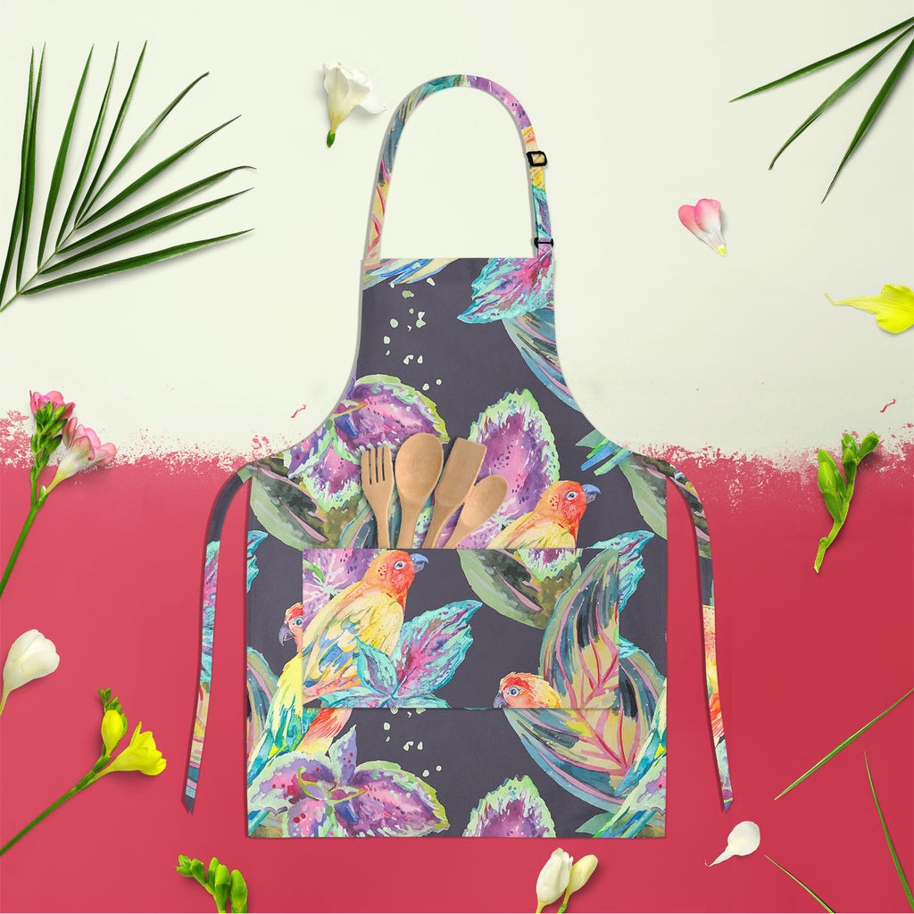 Exotic Art D1 Apron | Adjustable, Free Size & Waist Tiebacks-Aprons Neck to Knee-APR_NK_KN-IC 5007668 IC 5007668, African, Animals, Birds, Botanical, Culture, Ethnic, Fashion, Floral, Flowers, Hawaiian, Illustrations, Modern Art, Nature, Patterns, Pop Art, Signs, Signs and Symbols, Traditional, Tribal, Tropical, Watercolour, Wildlife, World Culture, exotic, art, d1, apron, adjustable, free, size, waist, tiebacks, parrot, boho, textiles, pattern, africa, animal, background, bird, botanic, design, drawn, fabr