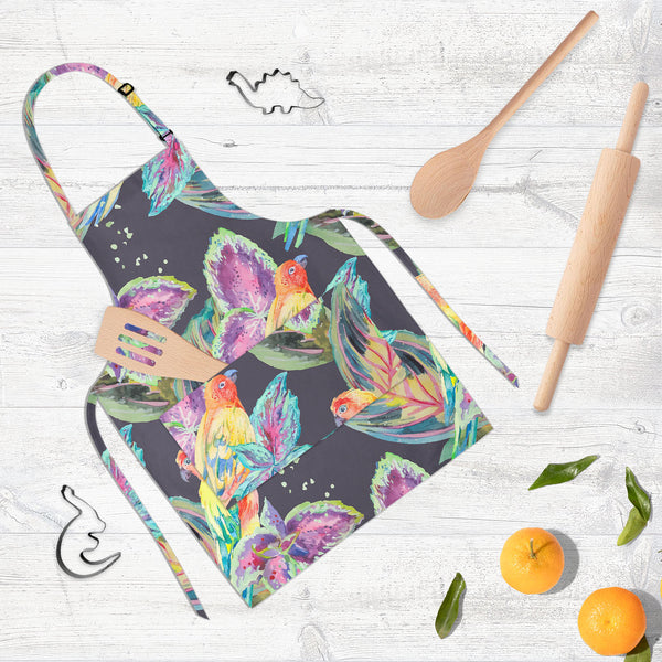 Exotic Art D1 Apron | Adjustable, Free Size & Waist Tiebacks-Aprons Neck to Knee-APR_NK_KN-IC 5007668 IC 5007668, African, Animals, Birds, Botanical, Culture, Ethnic, Fashion, Floral, Flowers, Hawaiian, Illustrations, Modern Art, Nature, Patterns, Pop Art, Signs, Signs and Symbols, Traditional, Tribal, Tropical, Watercolour, Wildlife, World Culture, exotic, art, d1, full-length, neck, to, knee, apron, poly-cotton, fabric, adjustable, buckle, waist, tiebacks, parrot, boho, textiles, pattern, africa, animal, 