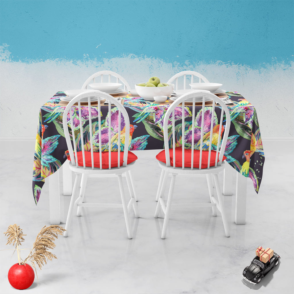 Exotic Art D1 Table Cloth Cover-Table Covers-CVR_TB_NR-IC 5007668 IC 5007668, African, Animals, Birds, Botanical, Culture, Ethnic, Fashion, Floral, Flowers, Hawaiian, Illustrations, Modern Art, Nature, Patterns, Pop Art, Signs, Signs and Symbols, Traditional, Tribal, Tropical, Watercolour, Wildlife, World Culture, exotic, art, d1, table, cloth, cover, parrot, boho, textiles, pattern, africa, animal, background, bird, botanic, design, drawn, fabric, flora, flower, flying, hand, illustration, jungle, leaf, le