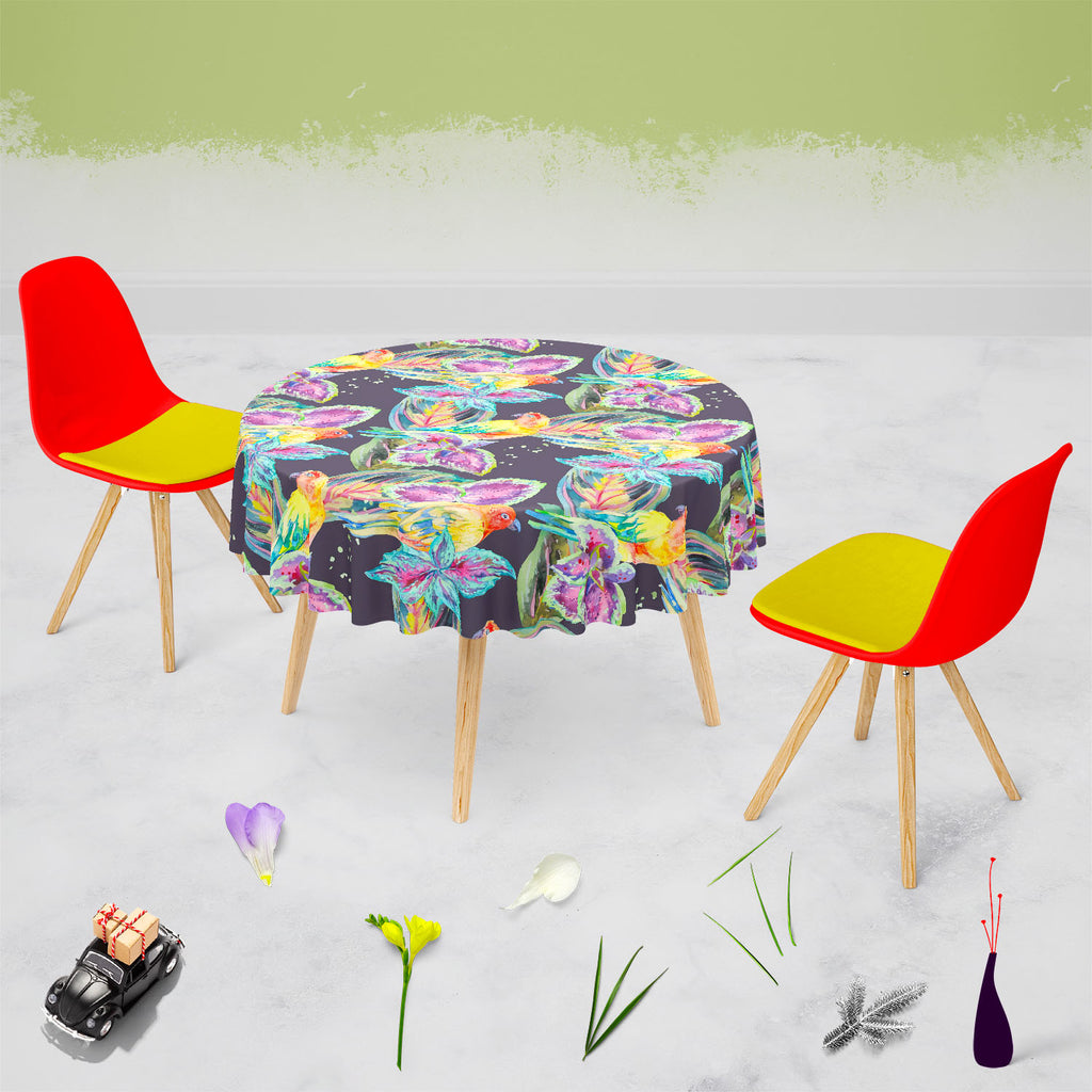 Exotic Art D1 Table Cloth Cover-Table Covers-CVR_TB_RD-IC 5007668 IC 5007668, African, Animals, Birds, Botanical, Culture, Ethnic, Fashion, Floral, Flowers, Hawaiian, Illustrations, Modern Art, Nature, Patterns, Pop Art, Signs, Signs and Symbols, Traditional, Tribal, Tropical, Watercolour, Wildlife, World Culture, exotic, art, d1, table, cloth, cover, parrot, boho, textiles, pattern, africa, animal, background, bird, botanic, design, drawn, fabric, flora, flower, flying, hand, illustration, jungle, leaf, le