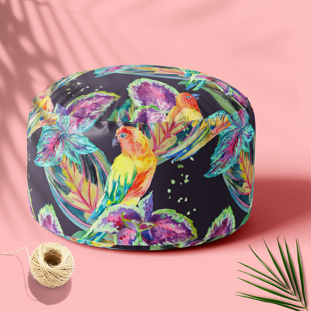 Exotic Art D1 Footstool Footrest Puffy Pouffe Ottoman Bean Bag | Canvas Fabric-Footstools-FST_CB_BN-IC 5007668 IC 5007668, African, Animals, Birds, Botanical, Culture, Ethnic, Fashion, Floral, Flowers, Hawaiian, Illustrations, Modern Art, Nature, Patterns, Pop Art, Signs, Signs and Symbols, Traditional, Tribal, Tropical, Watercolour, Wildlife, World Culture, exotic, art, d1, footstool, footrest, puffy, pouffe, ottoman, bean, bag, canvas, fabric, parrot, boho, textiles, pattern, africa, animal, background, b