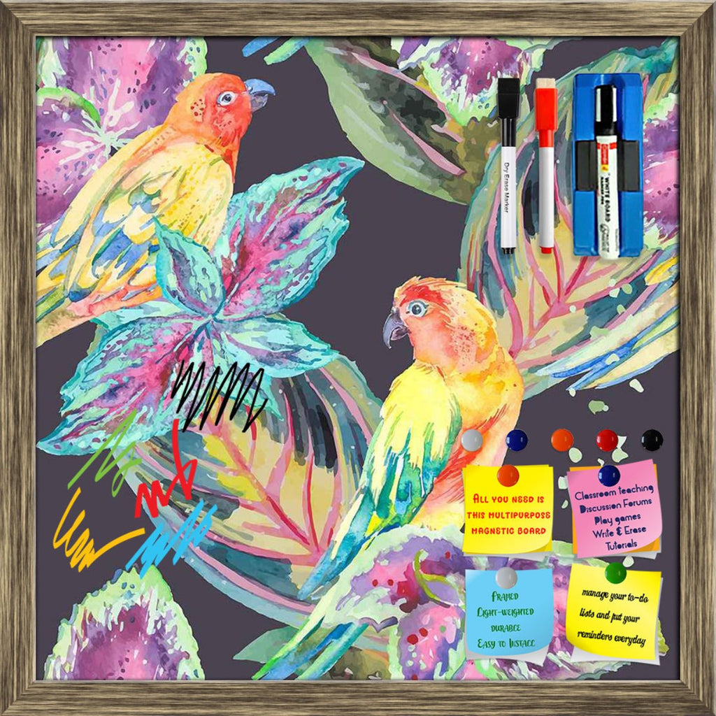 Exotic Art Framed Magnetic Dry Erase Board | Combo with Magnet Buttons & Markers-Magnetic Boards Framed-MGB_FR-IC 5007668 IC 5007668, African, Animals, Birds, Botanical, Culture, Ethnic, Fashion, Floral, Flowers, Hawaiian, Illustrations, Modern Art, Nature, Patterns, Pop Art, Signs, Signs and Symbols, Traditional, Tribal, Tropical, Watercolour, Wildlife, World Culture, exotic, art, framed, magnetic, dry, erase, board, printed, whiteboard, with, 4, magnets, 2, markers, 1, duster, parrot, boho, textiles, patt