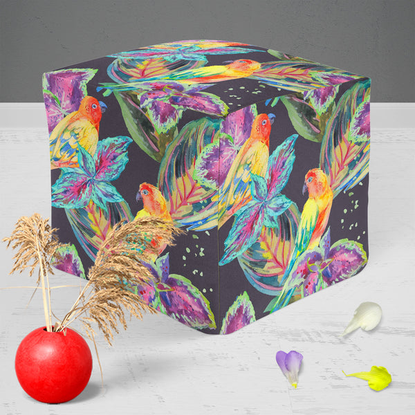 Exotic Art D1 Footstool Footrest Puffy Pouffe Ottoman Bean Bag | Canvas Fabric-Footstools-FST_CB_BN-IC 5007668 IC 5007668, African, Animals, Birds, Botanical, Culture, Ethnic, Fashion, Floral, Flowers, Hawaiian, Illustrations, Modern Art, Nature, Patterns, Pop Art, Signs, Signs and Symbols, Traditional, Tribal, Tropical, Watercolour, Wildlife, World Culture, exotic, art, d1, puffy, pouffe, ottoman, footstool, footrest, bean, bag, canvas, fabric, parrot, boho, textiles, pattern, africa, animal, background, b