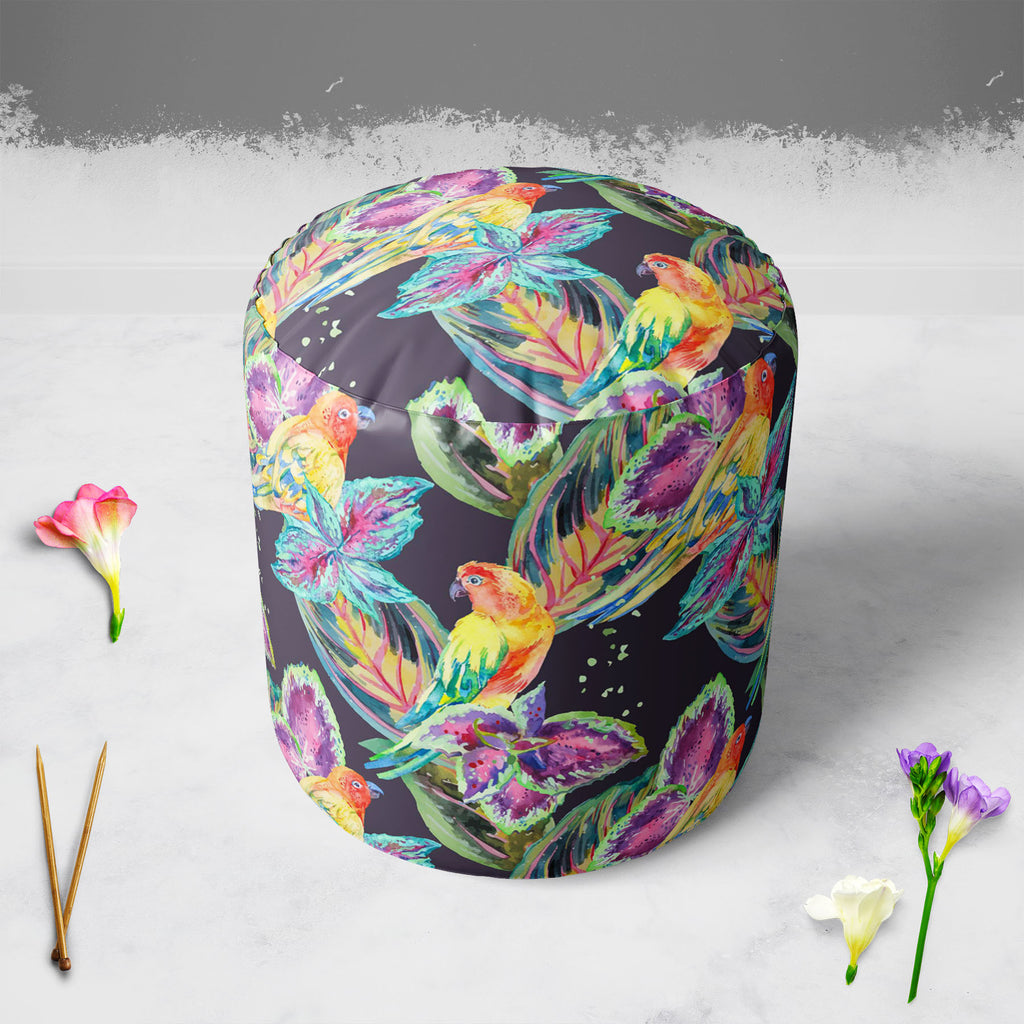 Exotic Art D1 Footstool Footrest Puffy Pouffe Ottoman Bean Bag | Canvas Fabric-Footstools-FST_CB_BN-IC 5007668 IC 5007668, African, Animals, Birds, Botanical, Culture, Ethnic, Fashion, Floral, Flowers, Hawaiian, Illustrations, Modern Art, Nature, Patterns, Pop Art, Signs, Signs and Symbols, Traditional, Tribal, Tropical, Watercolour, Wildlife, World Culture, exotic, art, d1, footstool, footrest, puffy, pouffe, ottoman, bean, bag, canvas, fabric, parrot, boho, textiles, pattern, africa, animal, background, b