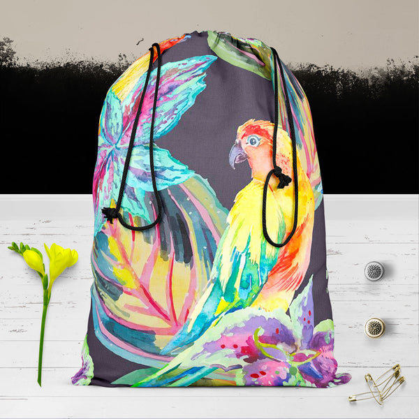 Exotic Art D1 Reusable Sack Bag | Bag for Gym, Storage, Vegetable & Travel-Drawstring Sack Bags-SCK_FB_DS-IC 5007668 IC 5007668, African, Animals, Birds, Botanical, Culture, Ethnic, Fashion, Floral, Flowers, Hawaiian, Illustrations, Modern Art, Nature, Patterns, Pop Art, Signs, Signs and Symbols, Traditional, Tribal, Tropical, Watercolour, Wildlife, World Culture, exotic, art, d1, reusable, sack, bag, for, gym, storage, vegetable, travel, cotton, canvas, fabric, parrot, boho, textiles, pattern, africa, anim