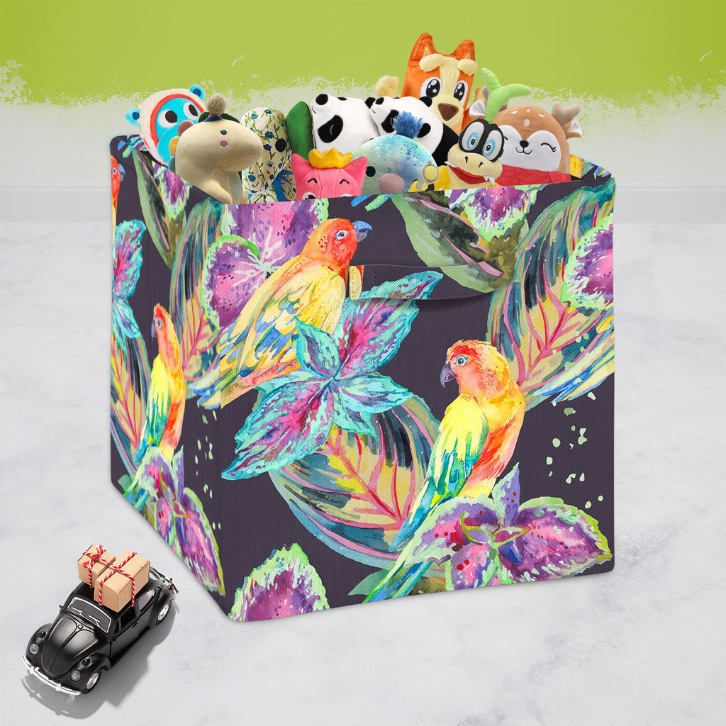 Exotic Art D1 Foldable Open Storage Bin | Organizer Box, Toy Basket, Shelf Box, Laundry Bag | Canvas Fabric-Storage Bins-STR_BI_CB-IC 5007668 IC 5007668, African, Animals, Birds, Botanical, Culture, Ethnic, Fashion, Floral, Flowers, Hawaiian, Illustrations, Modern Art, Nature, Patterns, Pop Art, Signs, Signs and Symbols, Traditional, Tribal, Tropical, Watercolour, Wildlife, World Culture, exotic, art, d1, foldable, open, storage, bin, organizer, box, toy, basket, shelf, laundry, bag, canvas, fabric, parrot,