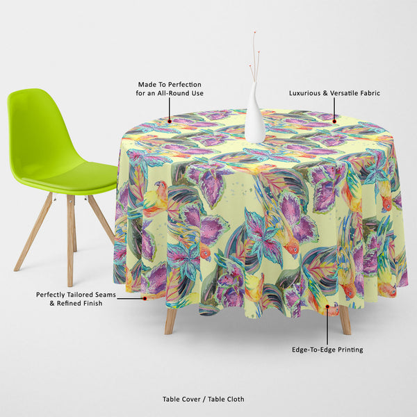 Exotic Art Table Cloth Cover-Table Covers-CVR_TB_RD-IC 5007669 IC 5007669, African, Animals, Birds, Botanical, Culture, Ethnic, Fashion, Floral, Flowers, Hawaiian, Illustrations, Modern Art, Nature, Patterns, Pop Art, Signs, Signs and Symbols, Traditional, Tribal, Tropical, Watercolour, Wildlife, World Culture, exotic, art, table, cloth, cover, canvas, fabric, africa, animal, background, bird, boho, botanic, design, drawn, flora, flower, flying, hand, illustration, jungle, leaf, leaves, macaw, modern, palm,