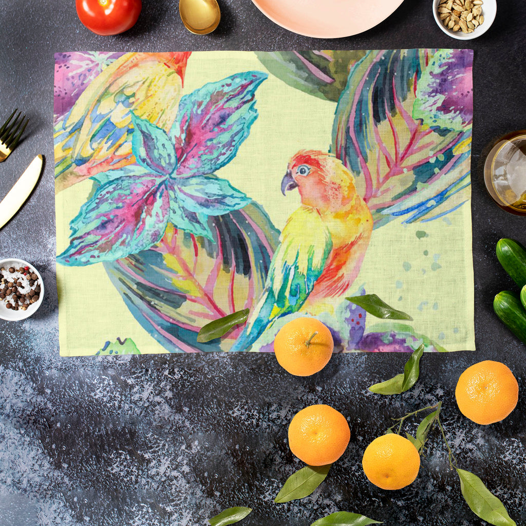 Exotic Art D2 Table Mat Placemat-Table Place Mats Fabric-MAT_TB-IC 5007669 IC 5007669, African, Animals, Birds, Botanical, Culture, Ethnic, Fashion, Floral, Flowers, Hawaiian, Illustrations, Modern Art, Nature, Patterns, Pop Art, Signs, Signs and Symbols, Traditional, Tribal, Tropical, Watercolour, Wildlife, World Culture, exotic, art, d2, table, mat, placemat, africa, animal, background, bird, boho, botanic, design, drawn, fabric, flora, flower, flying, hand, illustration, jungle, leaf, leaves, macaw, mode