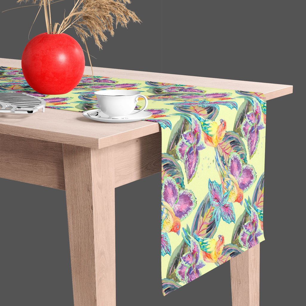Exotic Art D2 Table Runner-Table Runners-RUN_TB-IC 5007669 IC 5007669, African, Animals, Birds, Botanical, Culture, Ethnic, Fashion, Floral, Flowers, Hawaiian, Illustrations, Modern Art, Nature, Patterns, Pop Art, Signs, Signs and Symbols, Traditional, Tribal, Tropical, Watercolour, Wildlife, World Culture, exotic, art, d2, table, runner, africa, animal, background, bird, boho, botanic, design, drawn, fabric, flora, flower, flying, hand, illustration, jungle, leaf, leaves, macaw, modern, palm, parrot, patte