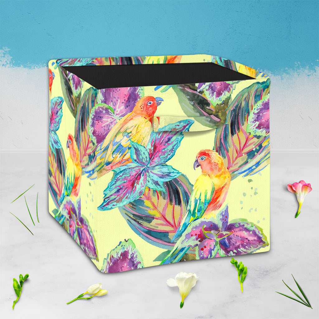 Exotic Art D2 Foldable Open Storage Bin | Organizer Box, Toy Basket, Shelf Box, Laundry Bag | Canvas Fabric-Storage Bins-STR_BI_CB-IC 5007669 IC 5007669, African, Animals, Birds, Botanical, Culture, Ethnic, Fashion, Floral, Flowers, Hawaiian, Illustrations, Modern Art, Nature, Patterns, Pop Art, Signs, Signs and Symbols, Traditional, Tribal, Tropical, Watercolour, Wildlife, World Culture, exotic, art, d2, foldable, open, storage, bin, organizer, box, toy, basket, shelf, laundry, bag, canvas, fabric, africa,