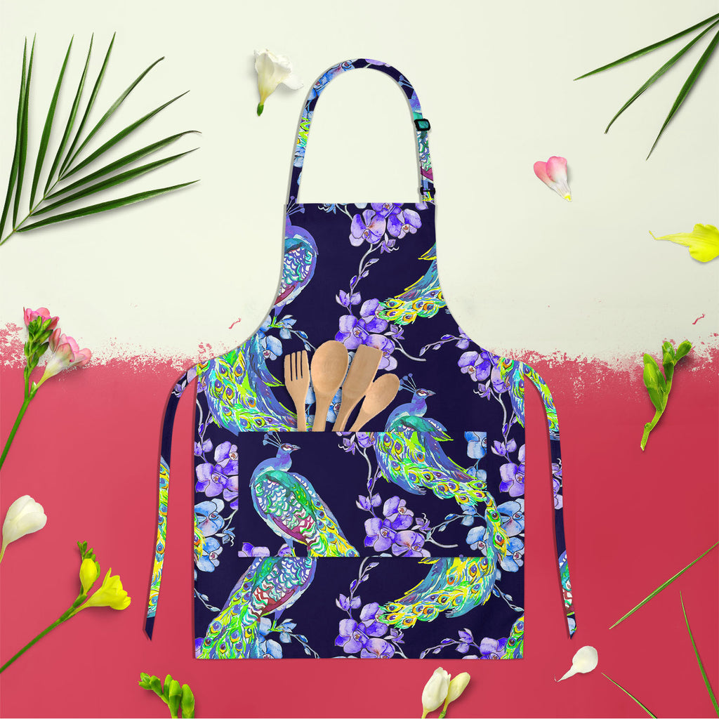 Tropical Pattern D1 Apron | Adjustable, Free Size & Waist Tiebacks-Aprons Neck to Knee-APR_NK_KN-IC 5007670 IC 5007670, Abstract Expressionism, Abstracts, Ancient, Animals, Art and Paintings, Asian, Birds, Botanical, Chinese, Decorative, Drawing, Fashion, Floral, Flowers, Historical, Illustrations, Japanese, Medieval, Nature, Paintings, Patterns, Scenic, Semi Abstract, Signs, Signs and Symbols, Tropical, Vintage, Watercolour, Wildlife, pattern, d1, apron, adjustable, free, size, waist, tiebacks, peacock, ab