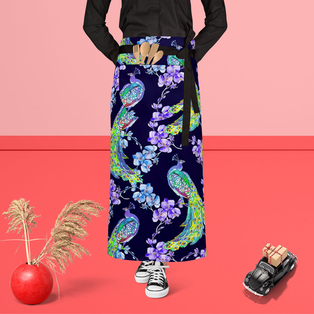 Tropical Pattern D1 Apron | Adjustable, Free Size & Waist Tiebacks-Aprons Waist to Feet-APR_WS_FT-IC 5007670 IC 5007670, Abstract Expressionism, Abstracts, Ancient, Animals, Art and Paintings, Asian, Birds, Botanical, Chinese, Decorative, Drawing, Fashion, Floral, Flowers, Historical, Illustrations, Japanese, Medieval, Nature, Paintings, Patterns, Scenic, Semi Abstract, Signs, Signs and Symbols, Tropical, Vintage, Watercolour, Wildlife, pattern, d1, apron, adjustable, free, size, waist, tiebacks, peacock, a