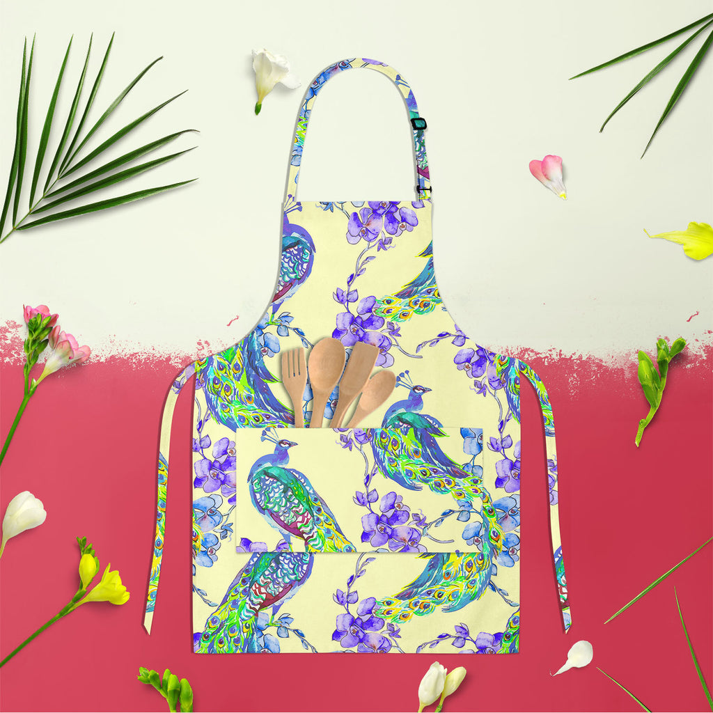 Tropical Pattern D2 Apron | Adjustable, Free Size & Waist Tiebacks-Aprons Neck to Knee-APR_NK_KN-IC 5007671 IC 5007671, Abstract Expressionism, Abstracts, Ancient, Animals, Art and Paintings, Asian, Birds, Botanical, Chinese, Decorative, Drawing, Fashion, Floral, Flowers, Historical, Illustrations, Japanese, Medieval, Nature, Paintings, Patterns, Scenic, Semi Abstract, Signs, Signs and Symbols, Tropical, Vintage, Watercolour, Wildlife, pattern, d2, apron, adjustable, free, size, waist, tiebacks, peacock, wa