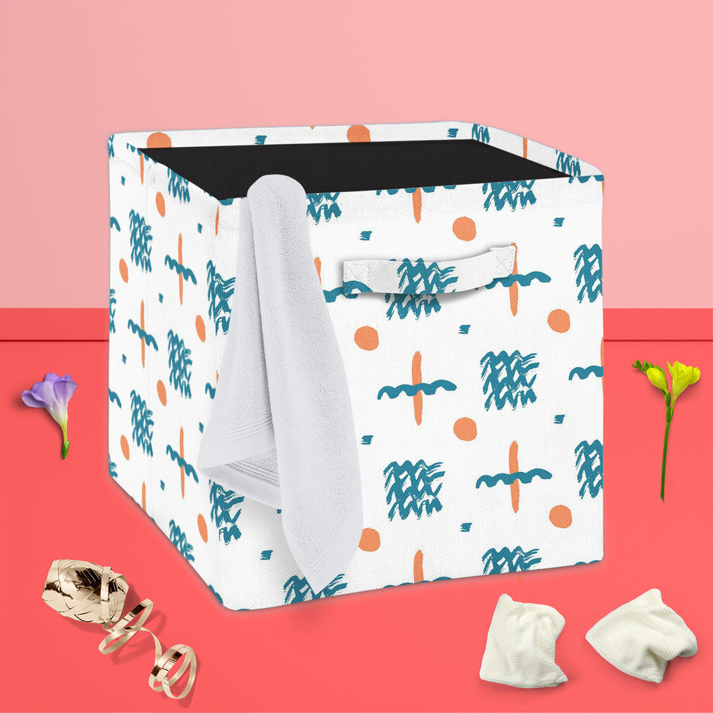 Ink Elements Foldable Open Storage Bin | Organizer Box, Toy Basket, Shelf Box, Laundry Bag | Canvas Fabric-Storage Bins-STR_BI_CB-IC 5007673 IC 5007673, Abstract Expressionism, Abstracts, American, Ancient, Art and Paintings, Black and White, Circle, Cross, Culture, Digital, Digital Art, Drawing, Ethnic, Fashion, Geometric, Geometric Abstraction, Graphic, Hand Drawn, Hipster, Historical, Illustrations, Medieval, Modern Art, Patterns, Retro, Semi Abstract, Signs, Signs and Symbols, Traditional, Tribal, Vinta