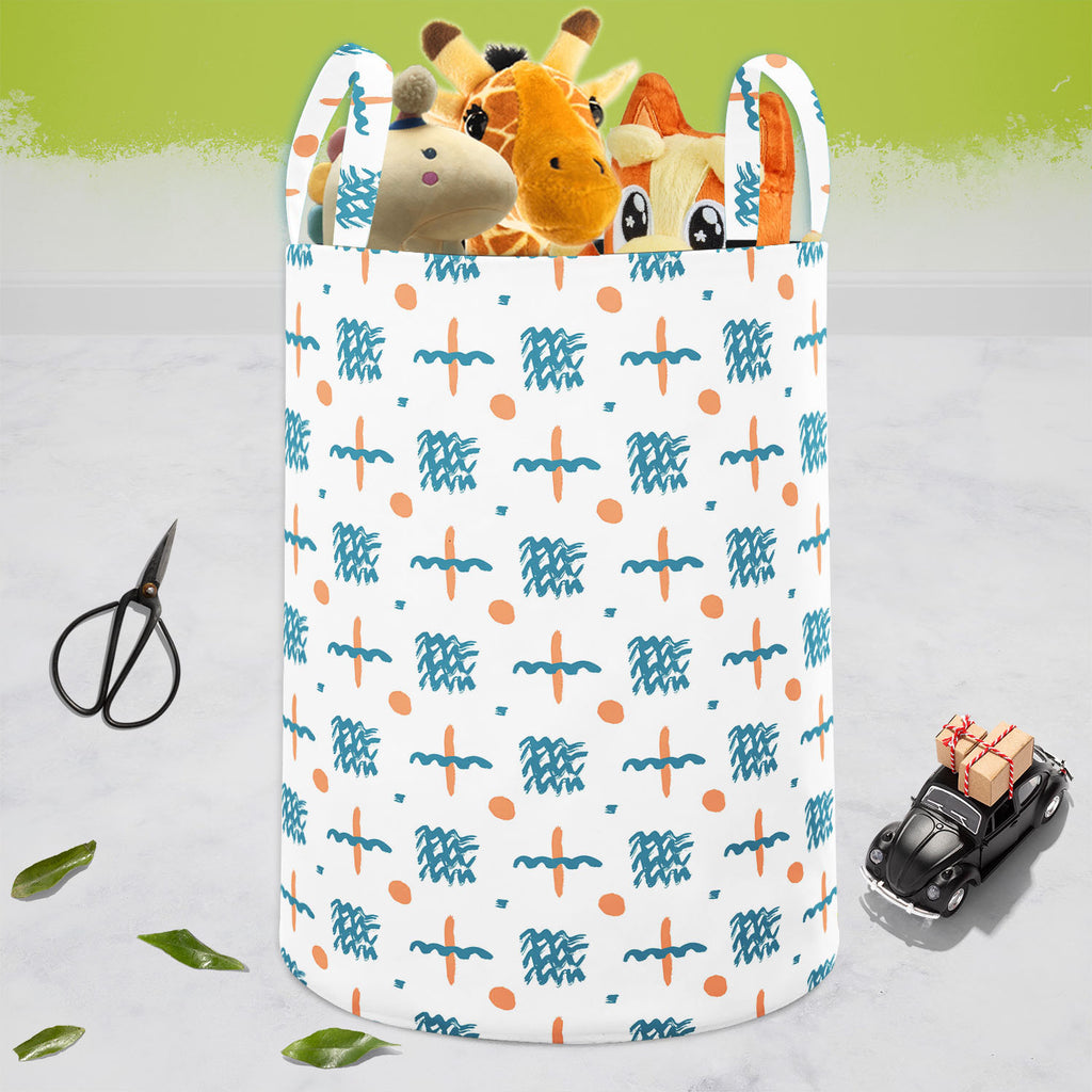 Ink Elements Foldable Open Storage Bin | Organizer Box, Toy Basket, Shelf Box, Laundry Bag | Canvas Fabric-Storage Bins-STR_BI_CB-IC 5007673 IC 5007673, Abstract Expressionism, Abstracts, American, Ancient, Art and Paintings, Black and White, Circle, Cross, Culture, Digital, Digital Art, Drawing, Ethnic, Fashion, Geometric, Geometric Abstraction, Graphic, Hand Drawn, Hipster, Historical, Illustrations, Medieval, Modern Art, Patterns, Retro, Semi Abstract, Signs, Signs and Symbols, Traditional, Tribal, Vinta