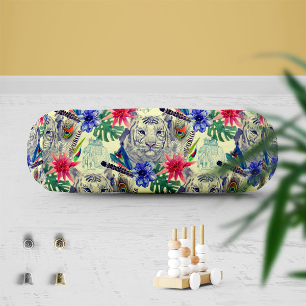 Tiger Portrait D5 Bolster Cover Booster Cases | Concealed Zipper Opening-Bolster Covers-BOL_CV_ZP-IC 5007674 IC 5007674, Ancient, Animals, Art and Paintings, Botanical, Fashion, Floral, Flowers, Hand Drawn, Historical, Illustrations, Indian, Medieval, Nature, Patterns, Retro, Scenic, Signs, Signs and Symbols, Tropical, Vintage, Watercolour, tiger, portrait, d5, bolster, cover, booster, cases, zipper, opening, poly, cotton, fabric, peacock, anemone, animal, art, artwork, design, element, exotic, feather, flo