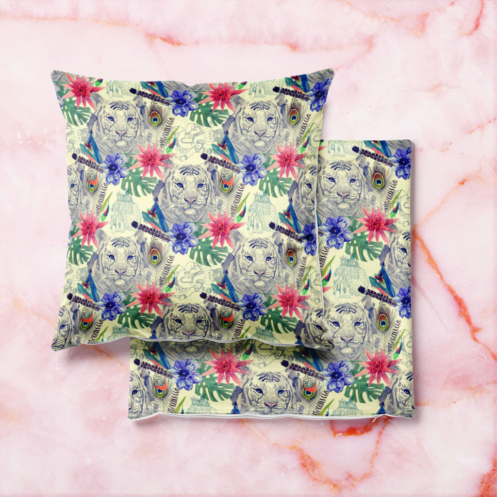 Tiger Portrait D5 Cushion Cover Throw Pillow-Cushion Covers-CUS_CV-IC 5007674 IC 5007674, Ancient, Animals, Art and Paintings, Botanical, Fashion, Floral, Flowers, Hand Drawn, Historical, Illustrations, Indian, Medieval, Nature, Patterns, Retro, Scenic, Signs, Signs and Symbols, Tropical, Vintage, Watercolour, tiger, portrait, d5, cushion, cover, throw, pillow, peacock, anemone, animal, art, artwork, design, element, exotic, feather, flower, hand, drawn, head, illustration, leaves, old, pattern, print, styl