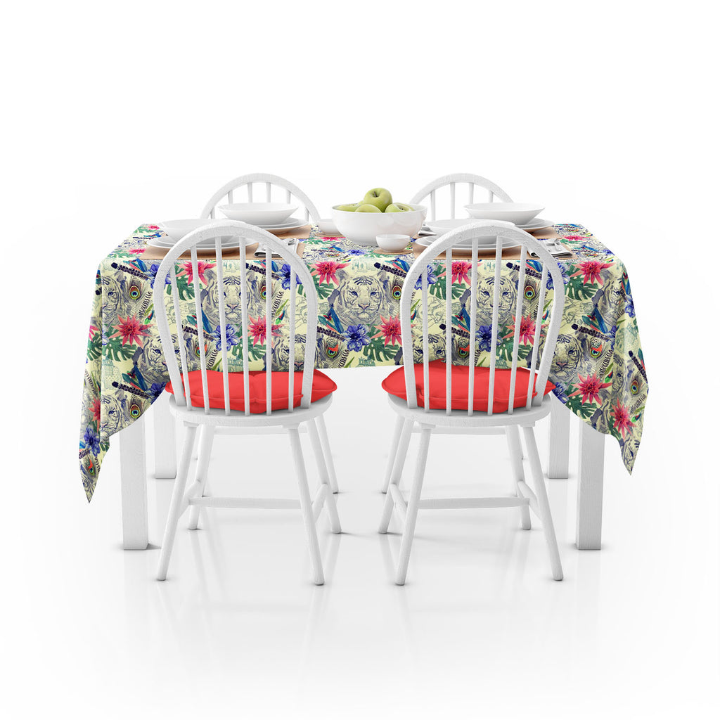Tiger Head Table Cloth Cover-Table Covers-CVR_TB_NR-IC 5007674 IC 5007674, Ancient, Animals, Art and Paintings, Botanical, Fashion, Floral, Flowers, Hand Drawn, Historical, Illustrations, Indian, Medieval, Nature, Patterns, Retro, Scenic, Signs, Signs and Symbols, Tropical, Vintage, Watercolour, tiger, head, table, cloth, cover, peacock, anemone, animal, art, artwork, design, element, exotic, feather, flower, hand, drawn, illustration, leaves, old, pattern, print, style, trend, trendy, watercolor, wild, lif