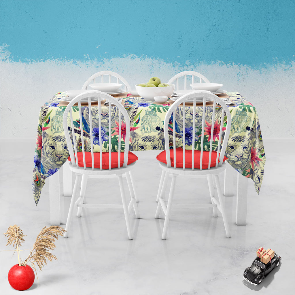 Tiger Portrait D5 Table Cloth Cover-Table Covers-CVR_TB_NR-IC 5007674 IC 5007674, Ancient, Animals, Art and Paintings, Botanical, Fashion, Floral, Flowers, Hand Drawn, Historical, Illustrations, Indian, Medieval, Nature, Patterns, Retro, Scenic, Signs, Signs and Symbols, Tropical, Vintage, Watercolour, tiger, portrait, d5, table, cloth, cover, peacock, anemone, animal, art, artwork, design, element, exotic, feather, flower, hand, drawn, head, illustration, leaves, old, pattern, print, style, trend, trendy, 