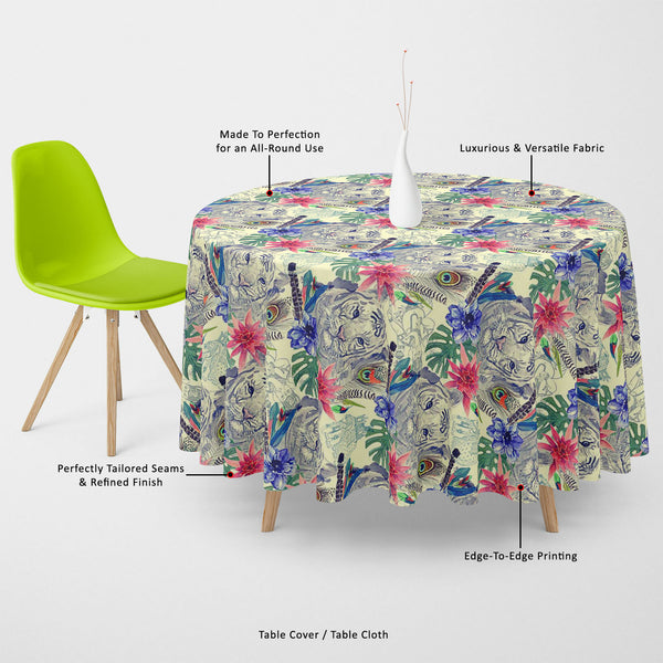 Tiger Head Table Cloth Cover-Table Covers-CVR_TB_RD-IC 5007674 IC 5007674, Ancient, Animals, Art and Paintings, Botanical, Fashion, Floral, Flowers, Hand Drawn, Historical, Illustrations, Indian, Medieval, Nature, Patterns, Retro, Scenic, Signs, Signs and Symbols, Tropical, Vintage, Watercolour, tiger, head, table, cloth, cover, canvas, fabric, peacock, anemone, animal, art, artwork, design, element, exotic, feather, flower, hand, drawn, illustration, leaves, old, pattern, print, style, trend, trendy, water