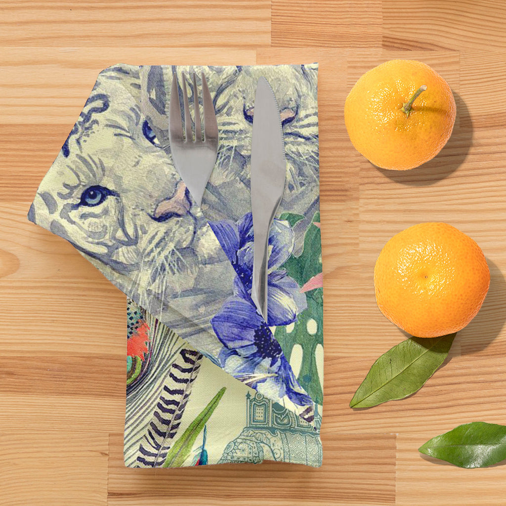 Tiger Portrait D5 Table Napkin-Table Napkins-NAP_TB-IC 5007674 IC 5007674, Ancient, Animals, Art and Paintings, Botanical, Fashion, Floral, Flowers, Hand Drawn, Historical, Illustrations, Indian, Medieval, Nature, Patterns, Retro, Scenic, Signs, Signs and Symbols, Tropical, Vintage, Watercolour, tiger, portrait, d5, table, napkin, peacock, anemone, animal, art, artwork, design, element, exotic, feather, flower, hand, drawn, head, illustration, leaves, old, pattern, print, style, trend, trendy, watercolor, w