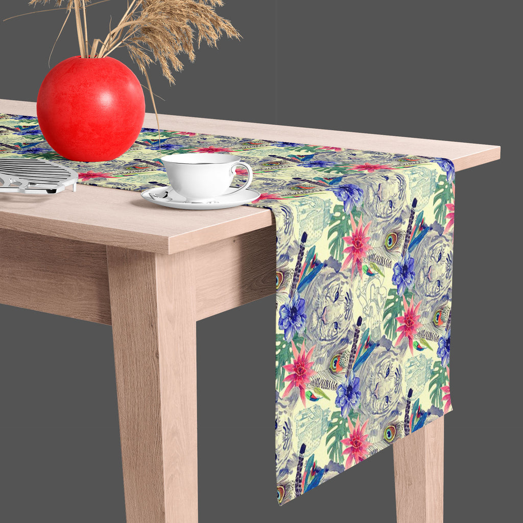 Tiger Portrait D5 Table Runner-Table Runners-RUN_TB-IC 5007674 IC 5007674, Ancient, Animals, Art and Paintings, Botanical, Fashion, Floral, Flowers, Hand Drawn, Historical, Illustrations, Indian, Medieval, Nature, Patterns, Retro, Scenic, Signs, Signs and Symbols, Tropical, Vintage, Watercolour, tiger, portrait, d5, table, runner, peacock, anemone, animal, art, artwork, design, element, exotic, feather, flower, hand, drawn, head, illustration, leaves, old, pattern, print, style, trend, trendy, watercolor, w