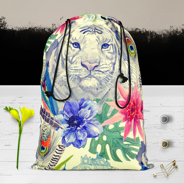 Tiger Portrait D5 Reusable Sack Bag | Bag for Gym, Storage, Vegetable & Travel-Drawstring Sack Bags-SCK_FB_DS-IC 5007674 IC 5007674, Ancient, Animals, Art and Paintings, Botanical, Fashion, Floral, Flowers, Hand Drawn, Historical, Illustrations, Indian, Medieval, Nature, Patterns, Retro, Scenic, Signs, Signs and Symbols, Tropical, Vintage, Watercolour, tiger, portrait, d5, reusable, sack, bag, for, gym, storage, vegetable, travel, cotton, canvas, fabric, peacock, anemone, animal, art, artwork, design, eleme