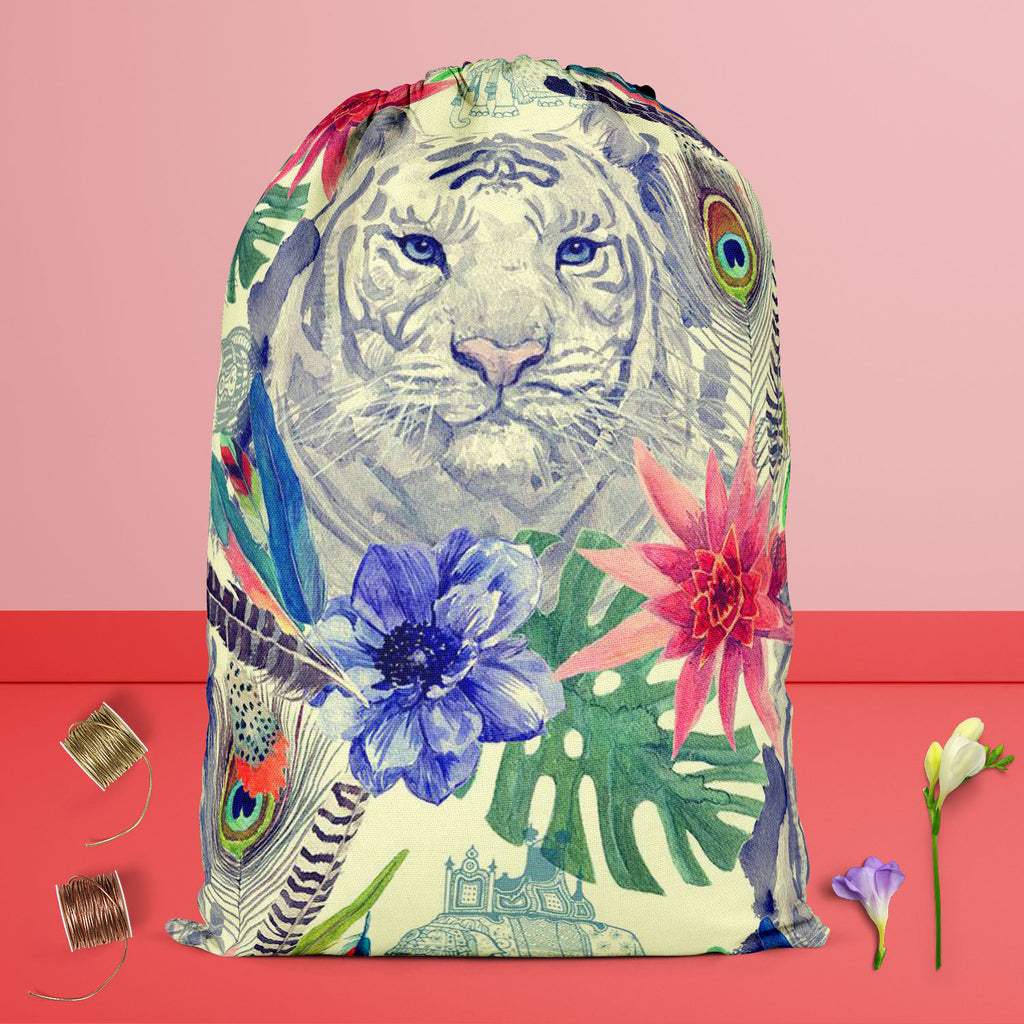 Tiger Portrait D5 Reusable Sack Bag | Bag for Gym, Storage, Vegetable & Travel-Drawstring Sack Bags-SCK_FB_DS-IC 5007674 IC 5007674, Ancient, Animals, Art and Paintings, Botanical, Fashion, Floral, Flowers, Hand Drawn, Historical, Illustrations, Indian, Medieval, Nature, Patterns, Retro, Scenic, Signs, Signs and Symbols, Tropical, Vintage, Watercolour, tiger, portrait, d5, reusable, sack, bag, for, gym, storage, vegetable, travel, peacock, anemone, animal, art, artwork, design, element, exotic, feather, flo