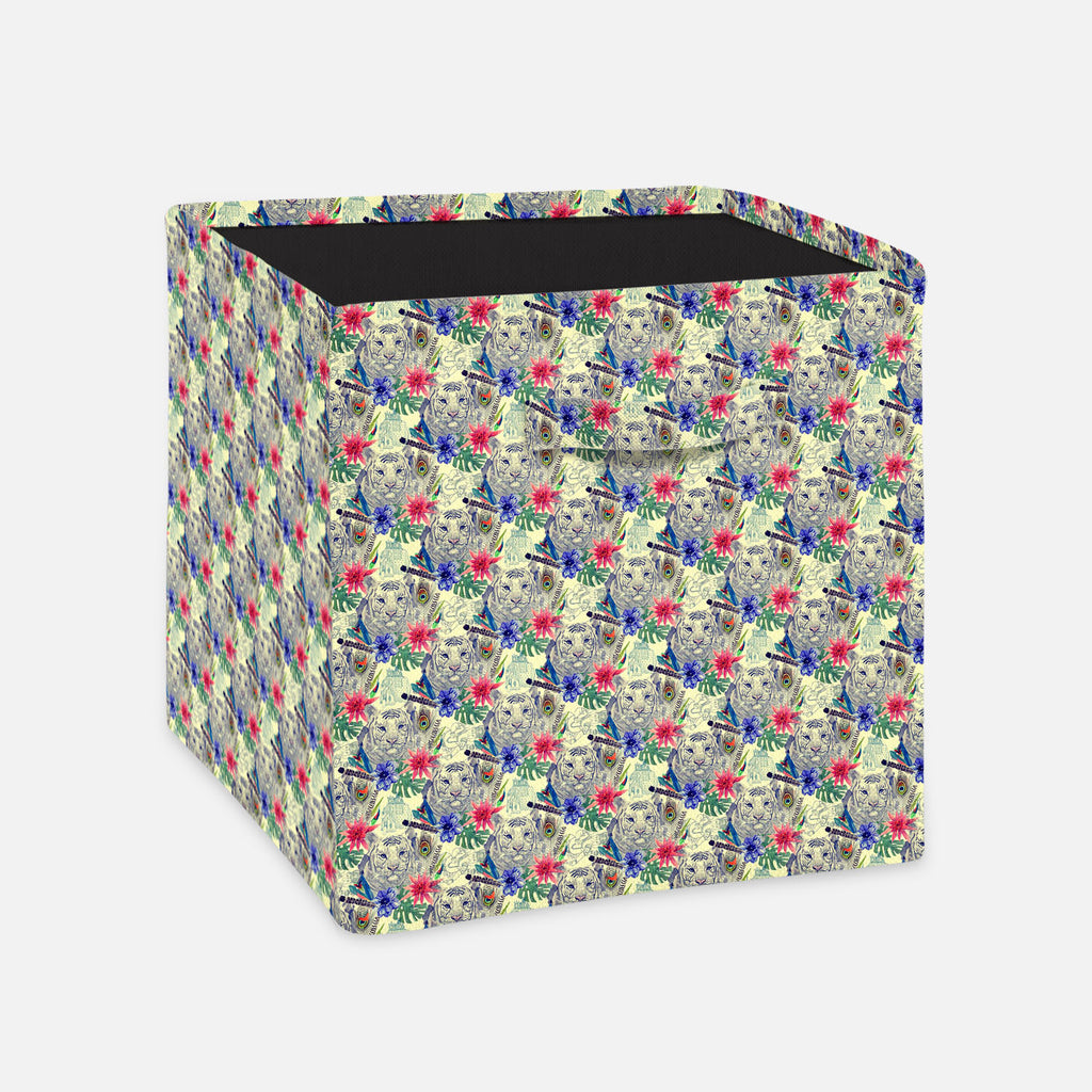 Tiger Head Foldable Open Storage Bin | Organizer Box, Toy Basket, Shelf Box, Laundry Bag | Canvas Fabric-Storage Bins-STR_BI_CB-IC 5007674 IC 5007674, Ancient, Animals, Art and Paintings, Botanical, Fashion, Floral, Flowers, Hand Drawn, Historical, Illustrations, Indian, Medieval, Nature, Patterns, Retro, Scenic, Signs, Signs and Symbols, Tropical, Vintage, Watercolour, tiger, head, foldable, open, storage, bin, organizer, box, toy, basket, shelf, laundry, bag, canvas, fabric, peacock, anemone, animal, art,