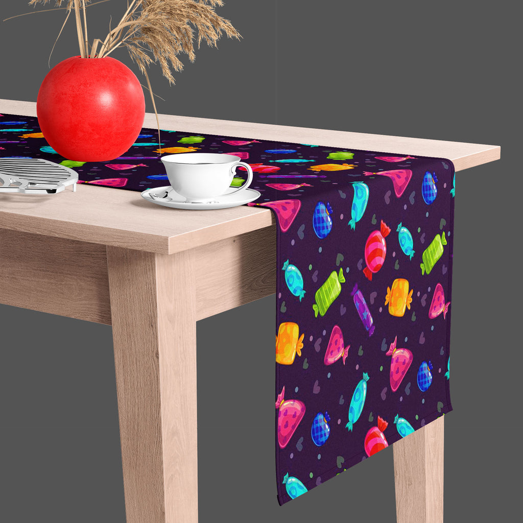 Candy Cartoon Table Runner-Table Runners-RUN_TB-IC 5007680 IC 5007680, Animated Cartoons, Art and Paintings, Baby, Birthday, Caricature, Cartoons, Children, Cuisine, Decorative, Digital, Digital Art, Food, Food and Beverage, Food and Drink, Graphic, Hearts, Holidays, Illustrations, Kids, Love, Patterns, Pop Art, Signs, Signs and Symbols, candy, cartoon, table, runner, art, background, beautiful, bright, caramel, celebration, collection, colorful, computer, dark, decoration, design, dessert, element, endless