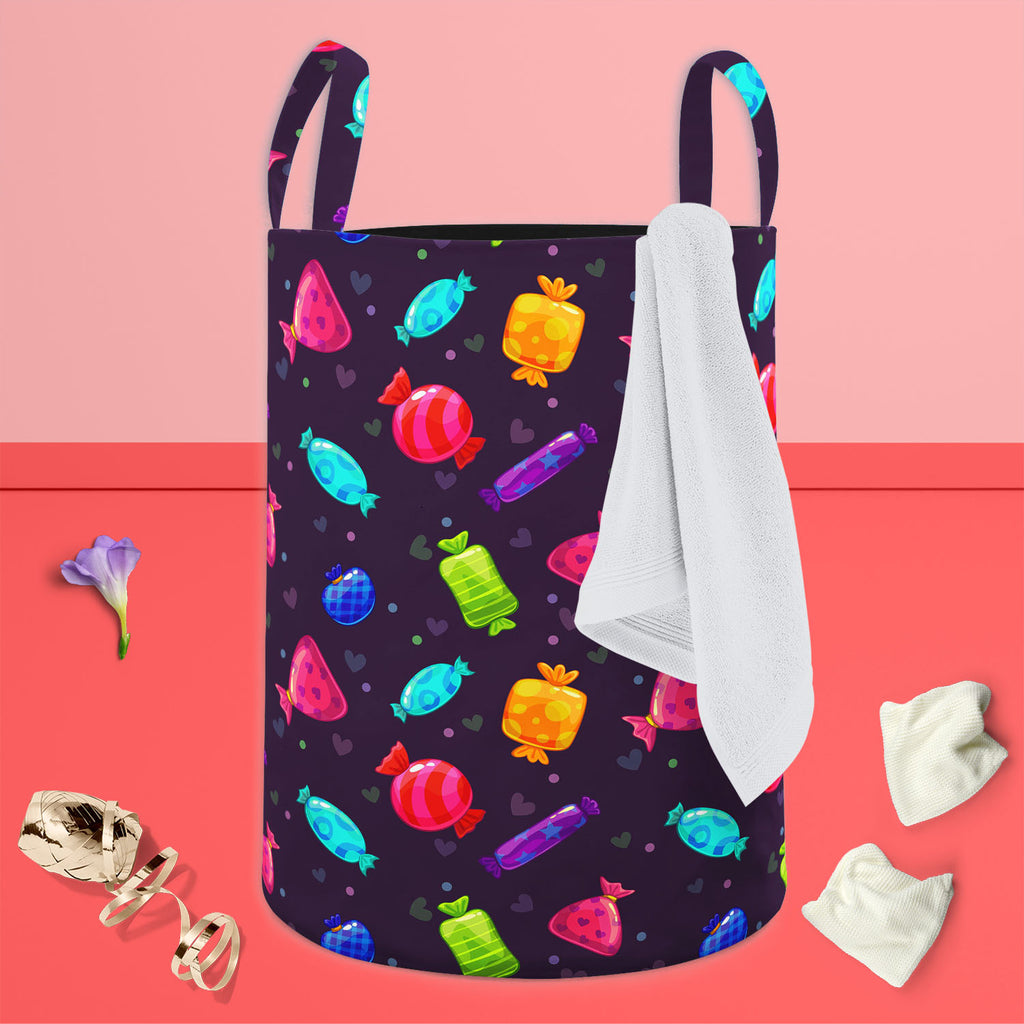 Candy Cartoon Foldable Open Storage Bin | Organizer Box, Toy Basket, Shelf Box, Laundry Bag | Canvas Fabric-Storage Bins-STR_BI_CB-IC 5007680 IC 5007680, Animated Cartoons, Art and Paintings, Baby, Birthday, Caricature, Cartoons, Children, Cuisine, Decorative, Digital, Digital Art, Food, Food and Beverage, Food and Drink, Graphic, Hearts, Holidays, Illustrations, Kids, Love, Patterns, Pop Art, Signs, Signs and Symbols, candy, cartoon, foldable, open, storage, bin, organizer, box, toy, basket, shelf, laundry