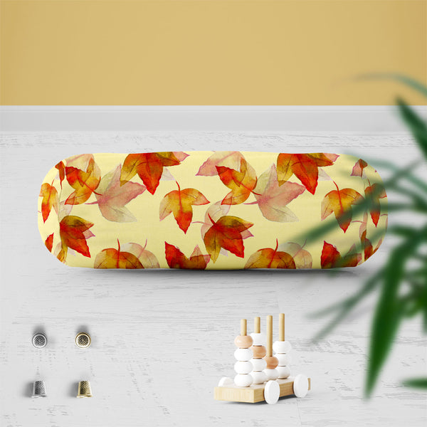 Autumn Leaves D3 Bolster Cover Booster Cases | Concealed Zipper Opening-Bolster Covers-BOL_CV_ZP-IC 5007681 IC 5007681, Botanical, Drawing, Fashion, Floral, Flowers, Illustrations, Nature, Patterns, Scenic, Seasons, Signs, Signs and Symbols, Sketches, Watercolour, autumn, leaves, d3, bolster, cover, booster, cases, zipper, opening, poly, cotton, fabric, background, beautiful, colore, creative, creativity, decor, decoration, design, drawn, effect, elegance, elegant, element, hand, illustration, image, interi