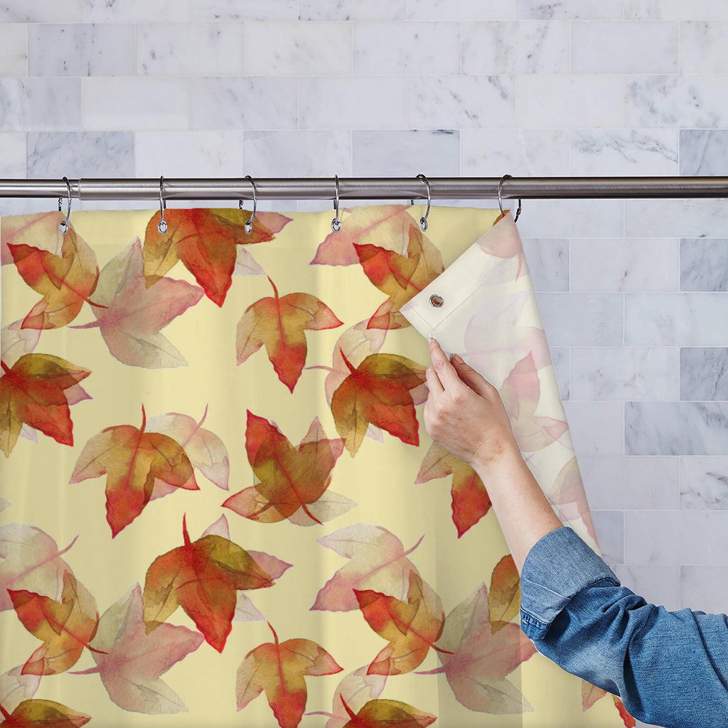 Autumn Leaves D3 Washable Waterproof Shower Curtain-Shower Curtains-CUR_SH-IC 5007681 IC 5007681, Botanical, Drawing, Fashion, Floral, Flowers, Illustrations, Nature, Patterns, Scenic, Seasons, Signs, Signs and Symbols, Sketches, Watercolour, autumn, leaves, d3, washable, waterproof, shower, curtain, background, beautiful, colore, creative, creativity, decor, decoration, design, drawn, effect, elegance, elegant, element, hand, illustration, image, interior, objects, painted, pattern, plant, raster, repetiti