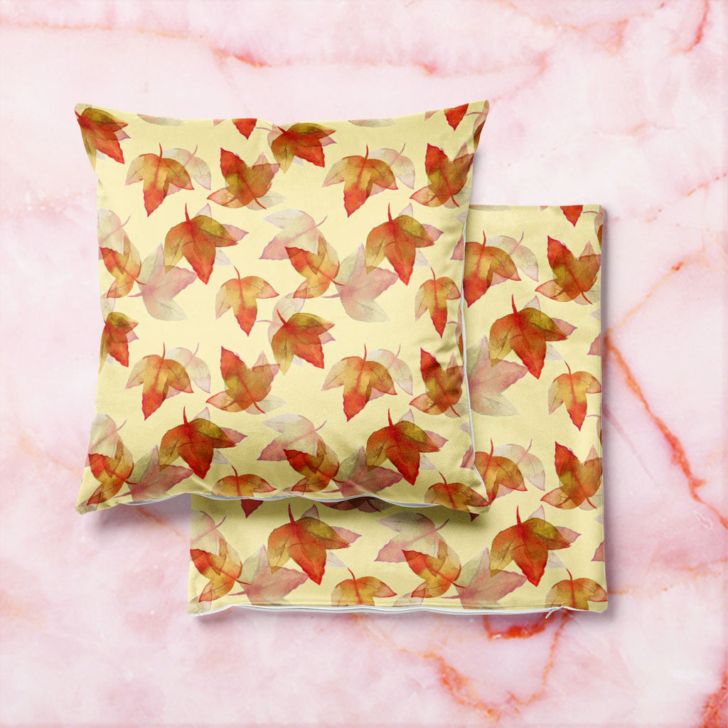 Autumn Leaves D3 Cushion Cover Throw Pillow-Cushion Covers-CUS_CV-IC 5007681 IC 5007681, Botanical, Drawing, Fashion, Floral, Flowers, Illustrations, Nature, Patterns, Scenic, Seasons, Signs, Signs and Symbols, Sketches, Watercolour, autumn, leaves, d3, cushion, cover, throw, pillow, background, beautiful, colore, creative, creativity, decor, decoration, design, drawn, effect, elegance, elegant, element, hand, illustration, image, interior, objects, painted, pattern, plant, raster, repetition, seamless, sea