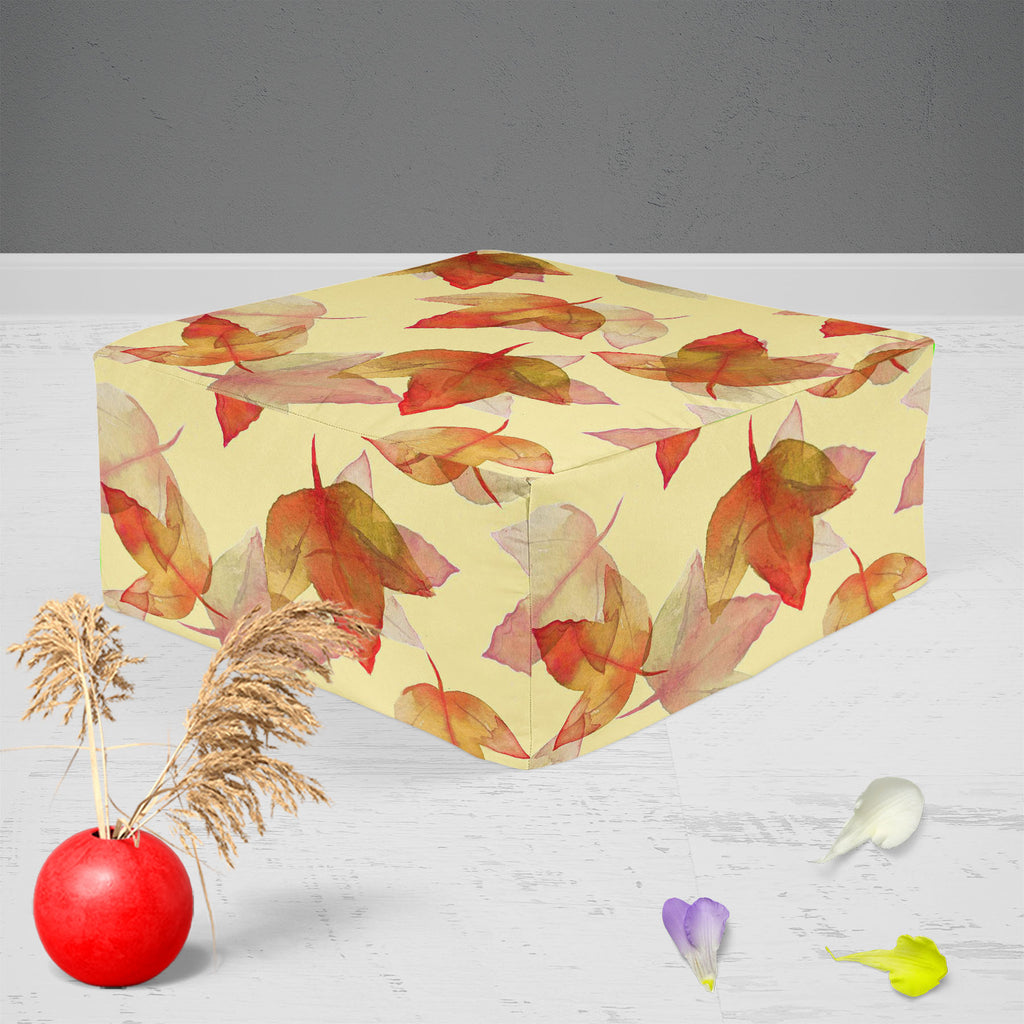 Autumn Leaves D3 Footstool Footrest Puffy Pouffe Ottoman Bean Bag | Canvas Fabric-Footstools-FST_CB_BN-IC 5007681 IC 5007681, Botanical, Drawing, Fashion, Floral, Flowers, Illustrations, Nature, Patterns, Scenic, Seasons, Signs, Signs and Symbols, Sketches, Watercolour, autumn, leaves, d3, footstool, footrest, puffy, pouffe, ottoman, bean, bag, canvas, fabric, background, beautiful, colore, creative, creativity, decor, decoration, design, drawn, effect, elegance, elegant, element, hand, illustration, image,