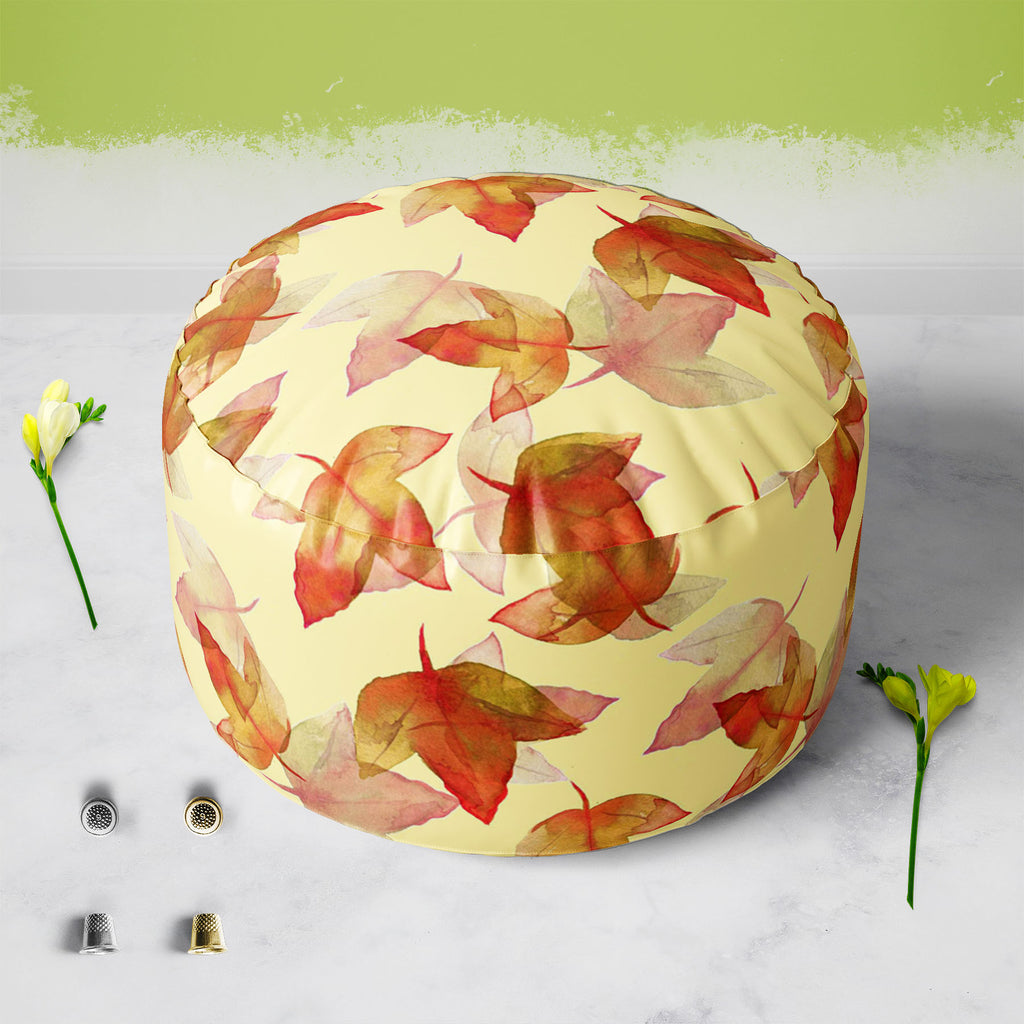 Autumn Leaves D3 Footstool Footrest Puffy Pouffe Ottoman Bean Bag | Canvas Fabric-Footstools-FST_CB_BN-IC 5007681 IC 5007681, Botanical, Drawing, Fashion, Floral, Flowers, Illustrations, Nature, Patterns, Scenic, Seasons, Signs, Signs and Symbols, Sketches, Watercolour, autumn, leaves, d3, footstool, footrest, puffy, pouffe, ottoman, bean, bag, canvas, fabric, background, beautiful, colore, creative, creativity, decor, decoration, design, drawn, effect, elegance, elegant, element, hand, illustration, image,
