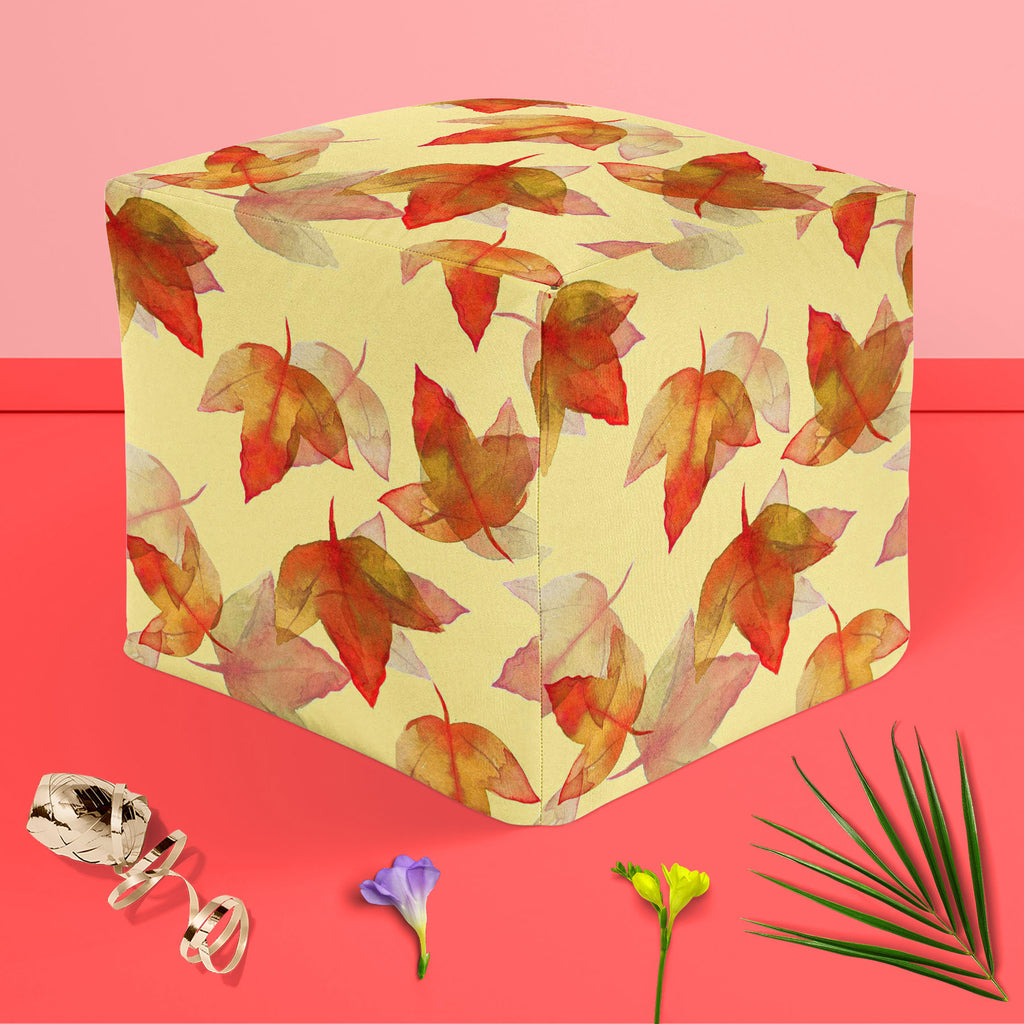 Autumn Leaves D3 Footstool Footrest Puffy Pouffe Ottoman Bean Bag | Canvas Fabric-Footstools-FST_CB_BN-IC 5007681 IC 5007681, Botanical, Drawing, Fashion, Floral, Flowers, Illustrations, Nature, Patterns, Scenic, Seasons, Signs, Signs and Symbols, Sketches, Watercolour, autumn, leaves, d3, footstool, footrest, puffy, pouffe, ottoman, bean, bag, canvas, fabric, background, beautiful, colore, creative, creativity, decor, decoration, design, drawn, effect, elegance, elegant, element, hand, illustration, image,