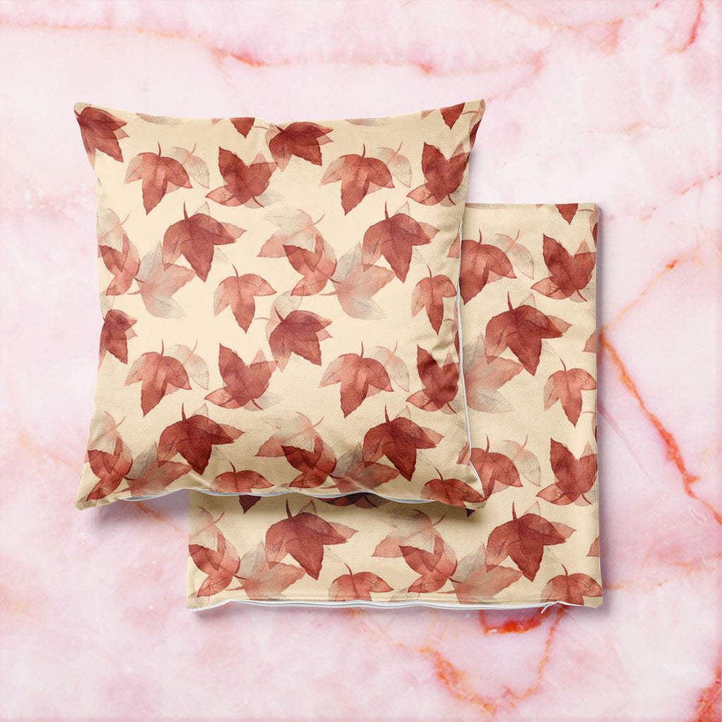 Autumn Leaves D5 Cushion Cover Throw Pillow-Cushion Covers-CUS_CV-IC 5007683 IC 5007683, Botanical, Drawing, Fashion, Floral, Flowers, Illustrations, Nature, Patterns, Scenic, Seasons, Signs, Signs and Symbols, Sketches, Watercolour, autumn, leaves, d5, cushion, cover, throw, pillow, background, beautiful, colore, creative, creativity, decor, decoration, design, drawn, effect, elegance, elegant, element, hand, illustration, image, interior, objects, painted, pattern, plant, raster, repetition, seamless, sea