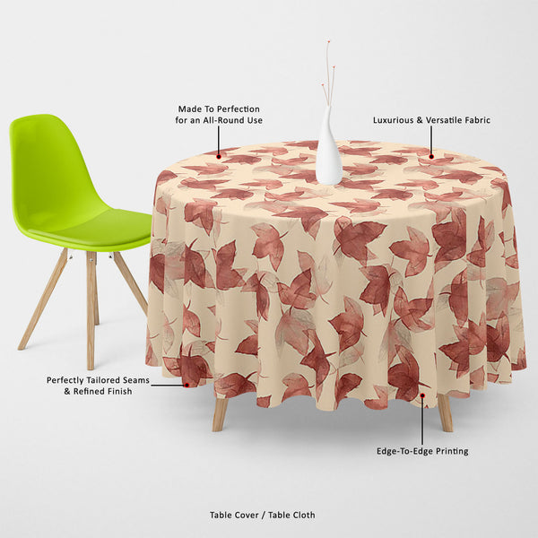 Autumn Leaves Table Cloth Cover-Table Covers-CVR_TB_RD-IC 5007683 IC 5007683, Botanical, Drawing, Fashion, Floral, Flowers, Illustrations, Nature, Patterns, Scenic, Seasons, Signs, Signs and Symbols, Sketches, Watercolour, autumn, leaves, table, cloth, cover, canvas, fabric, background, beautiful, colore, creative, creativity, decor, decoration, design, drawn, effect, elegance, elegant, element, hand, illustration, image, interior, objects, painted, pattern, plant, raster, repetition, seamless, season, sket