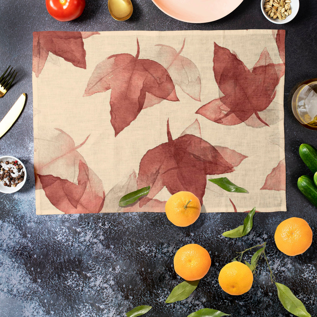 Autumn Leaves D5 Table Mat Placemat-Table Place Mats Fabric-MAT_TB-IC 5007683 IC 5007683, Botanical, Drawing, Fashion, Floral, Flowers, Illustrations, Nature, Patterns, Scenic, Seasons, Signs, Signs and Symbols, Sketches, Watercolour, autumn, leaves, d5, table, mat, placemat, background, beautiful, colore, creative, creativity, decor, decoration, design, drawn, effect, elegance, elegant, element, hand, illustration, image, interior, objects, painted, pattern, plant, raster, repetition, seamless, season, ske