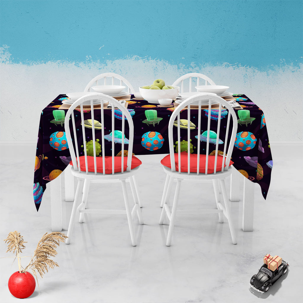 UFOs & Planets Table Cloth Cover-Table Covers-CVR_TB_NR-IC 5007684 IC 5007684, Animated Cartoons, Art and Paintings, Astronomy, Automobiles, Baby, Caricature, Cartoons, Children, Cosmology, Drawing, Fantasy, Icons, Illustrations, Kids, Patterns, Space, Sports, Stars, Transportation, Travel, Vehicles, ufos, planets, table, cloth, cover, ufo, aliens, art, asteroid, background, cartoon, childish, colorful, cosmic, dark, endless, funny, galaxy, game, icon, illustration, jupiter, rocket, ship, rockets, saturn, s
