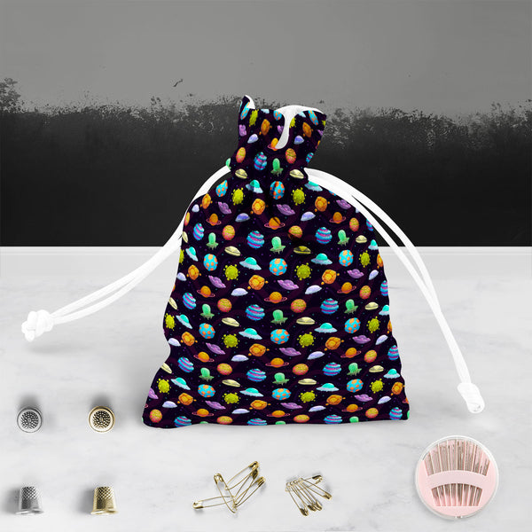 UFOs & Planets Pouch Wrist Potli Bag | Bag for Weddings & Casual Parties-Drawstring Pouches-PCH_FB_DS-IC 5007684 IC 5007684, Animated Cartoons, Art and Paintings, Astronomy, Automobiles, Baby, Caricature, Cartoons, Children, Cosmology, Drawing, Fantasy, Icons, Illustrations, Kids, Patterns, Space, Sports, Stars, Transportation, Travel, Vehicles, ufos, planets, pouch, wrist, potli, bag, for, weddings, casual, parties, cotton, canvas, fabric, ufo, aliens, art, asteroid, background, cartoon, childish, colorful