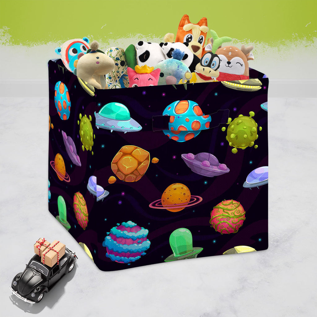 UFOs & Planets Foldable Open Storage Bin | Organizer Box, Toy Basket, Shelf Box, Laundry Bag | Canvas Fabric-Storage Bins-STR_BI_CB-IC 5007684 IC 5007684, Animated Cartoons, Art and Paintings, Astronomy, Automobiles, Baby, Caricature, Cartoons, Children, Cosmology, Drawing, Fantasy, Icons, Illustrations, Kids, Patterns, Space, Sports, Stars, Transportation, Travel, Vehicles, ufos, planets, foldable, open, storage, bin, organizer, box, toy, basket, shelf, laundry, bag, canvas, fabric, ufo, aliens, art, aster