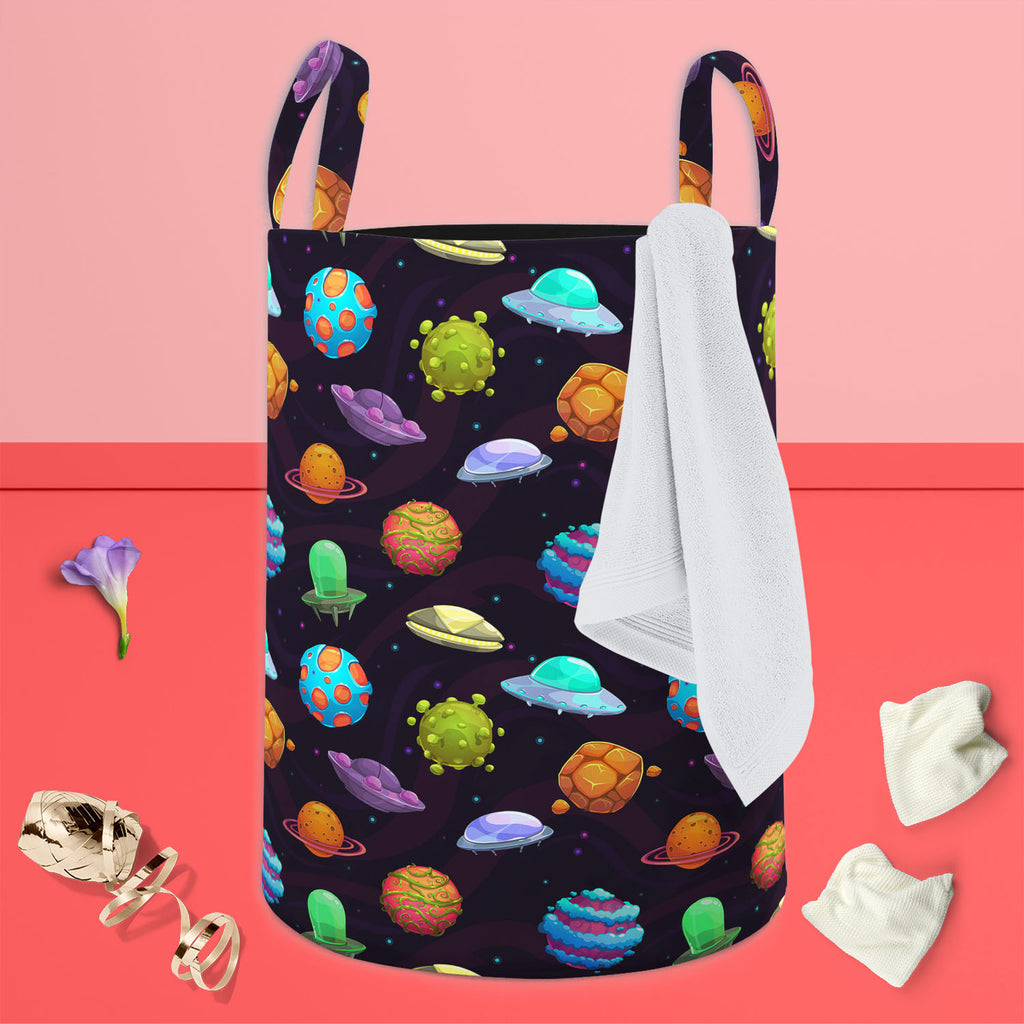 UFOs & Planets Foldable Open Storage Bin | Organizer Box, Toy Basket, Shelf Box, Laundry Bag | Canvas Fabric-Storage Bins-STR_BI_CB-IC 5007684 IC 5007684, Animated Cartoons, Art and Paintings, Astronomy, Automobiles, Baby, Caricature, Cartoons, Children, Cosmology, Drawing, Fantasy, Icons, Illustrations, Kids, Patterns, Space, Sports, Stars, Transportation, Travel, Vehicles, ufos, planets, foldable, open, storage, bin, organizer, box, toy, basket, shelf, laundry, bag, canvas, fabric, ufo, aliens, art, aster
