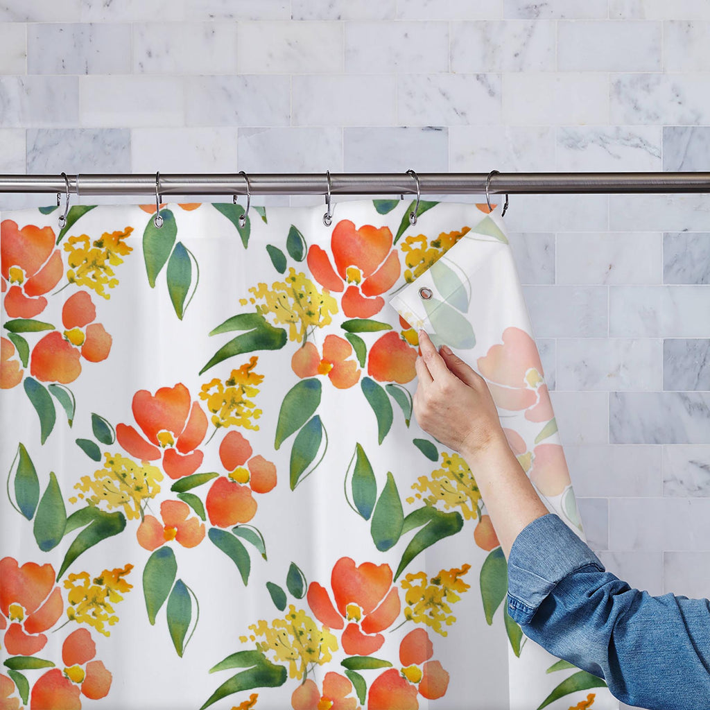 Watercolor Leaves & Flowers Washable Waterproof Shower Curtain-Shower Curtains-CUR_SH-IC 5007685 IC 5007685, Abstract Expressionism, Abstracts, Botanical, Drawing, Fashion, Floral, Flowers, Illustrations, Nature, Patterns, Scenic, Semi Abstract, Signs, Signs and Symbols, Watercolour, watercolor, leaves, washable, waterproof, shower, curtain, abstract, background, beautiful, blossom, branch, card, colore, composition, creative, decor, decoration, design, drawn, ecology, effect, elegant, element, grass, hand,