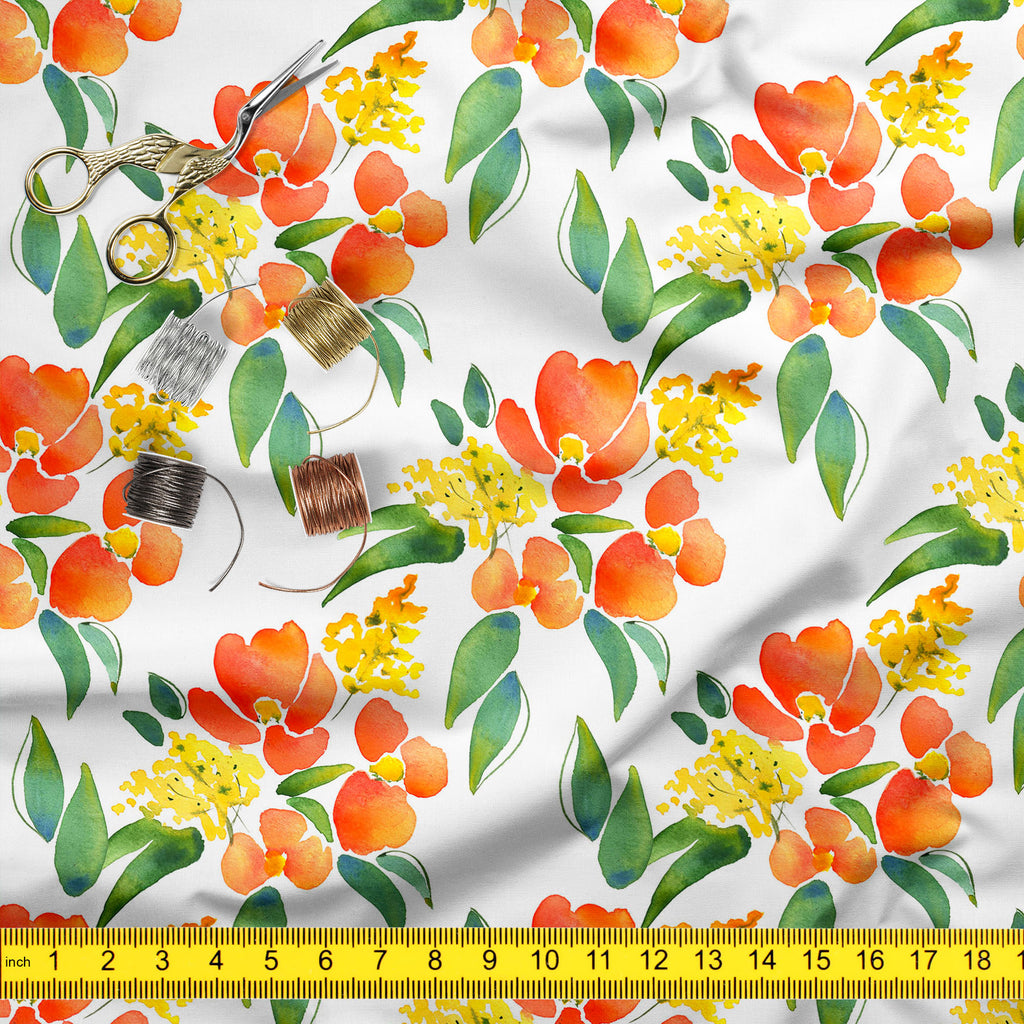 Watercolor Leaves & Flowers Upholstery Fabric by Metre | For Sofa, Curtains, Cushions, Furnishing, Craft, Dress Material-Upholstery Fabrics-FAB_RW-IC 5007685 IC 5007685, Abstract Expressionism, Abstracts, Botanical, Drawing, Fashion, Floral, Flowers, Illustrations, Nature, Patterns, Scenic, Semi Abstract, Signs, Signs and Symbols, Watercolour, watercolor, leaves, upholstery, fabric, by, metre, for, sofa, curtains, cushions, furnishing, craft, dress, material, abstract, background, beautiful, blossom, branch