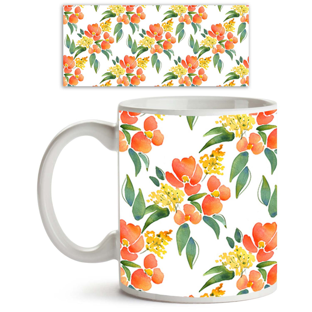 Watercolor Leaves & Flowers Ceramic Coffee Tea Mug Inside White-Coffee Mugs-MUG-IC 5007685 IC 5007685, Abstract Expressionism, Abstracts, Botanical, Drawing, Fashion, Floral, Flowers, Illustrations, Nature, Patterns, Scenic, Semi Abstract, Signs, Signs and Symbols, Watercolour, watercolor, leaves, ceramic, coffee, tea, mug, inside, white, abstract, background, beautiful, blossom, branch, card, colore, composition, creative, decor, decoration, design, drawn, ecology, effect, elegant, element, grass, hand, he